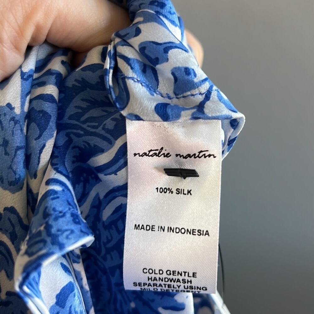 New NWT Natalie Martin Virginia Sleeveless Maxi Silk Dress in Corfu Blue - Picture 6 of 7
